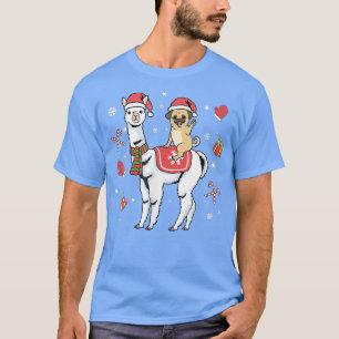 Christmas Pug Llama Dog Merry Christmas Alpaca  T-Shirt