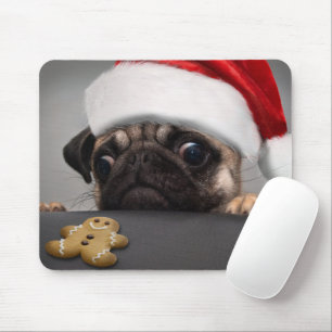 Christmas Pug Mouse Pad