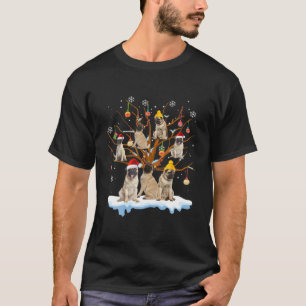 Christmas Pug On Tree Funny Santa Dog Lover T-Shirt