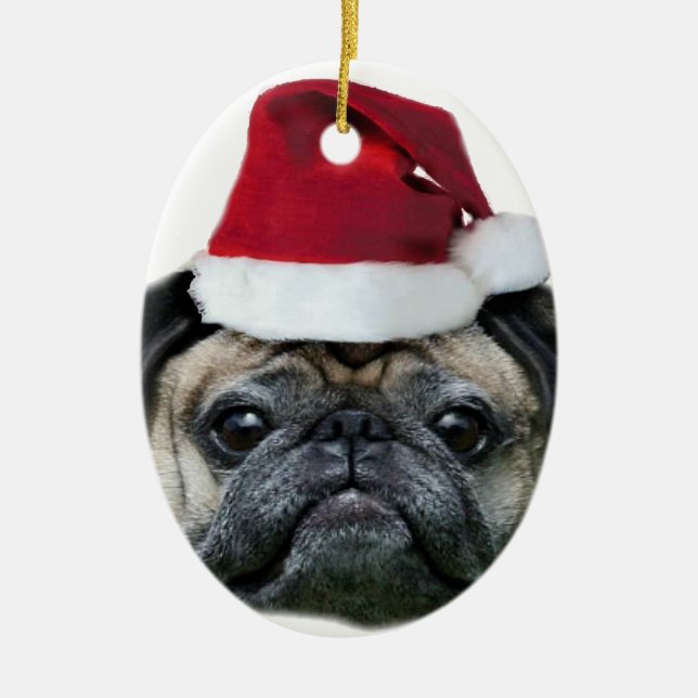 Christmas pug ornament (Front)