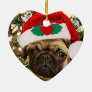 Christmas pug ornament