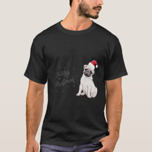 Christmas Pug Santa Hat Dog Owner Mum Funny Women  T-Shirt