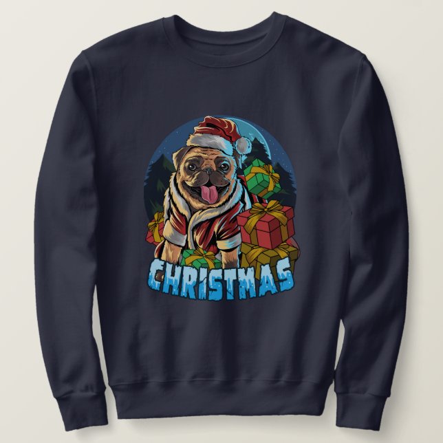 Christmas Pug Sweatshirt (Design Front)