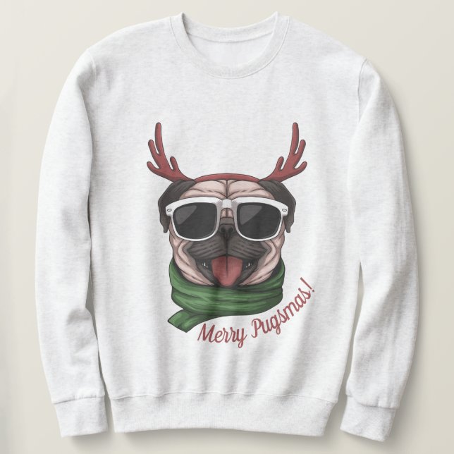 Christmas Pug Sweatshirt (Design Front)