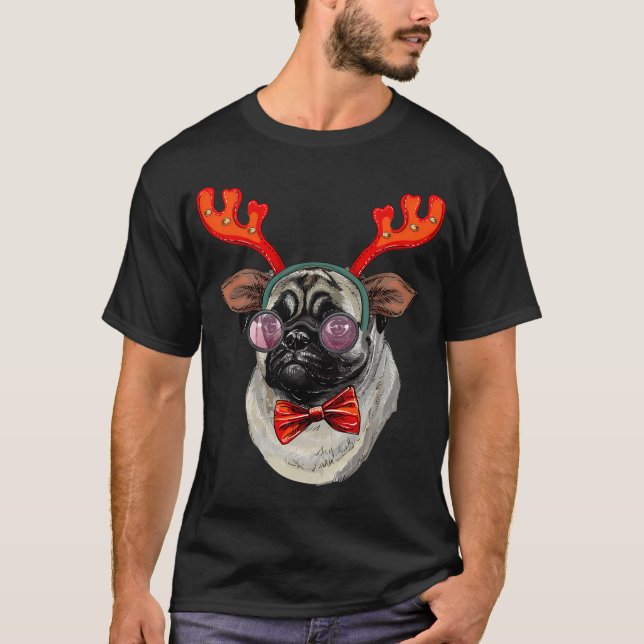 Christmas Pug T-Shirt (Front)