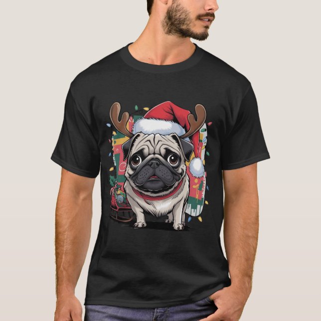 Christmas Pug T-Shirt (Front)
