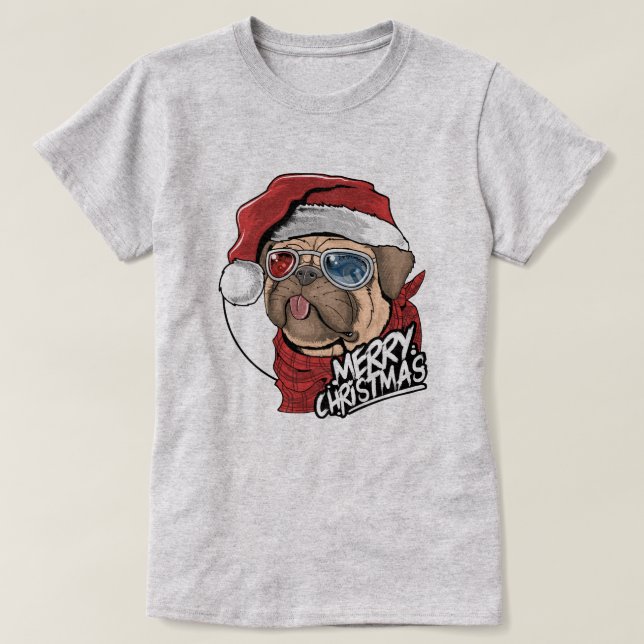 Christmas Pug T-Shirt (Design Front)