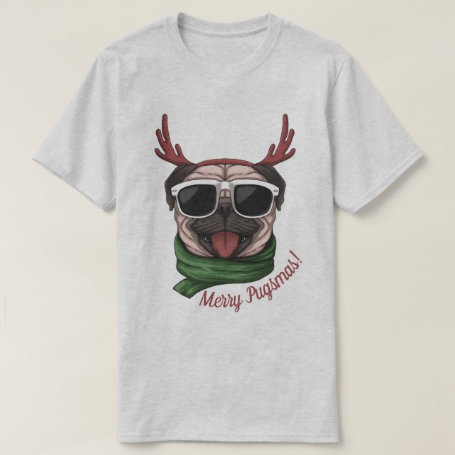 Christmas Pug T-Shirt (Design Front)