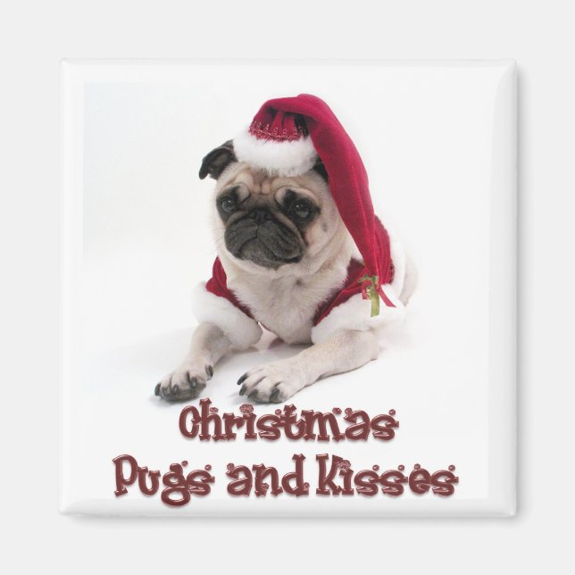 Christmas Pugs and Kisses Magnet (Front)