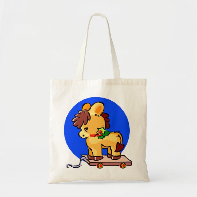 Christmas Pull-toy Horse Tote Bag (Front)