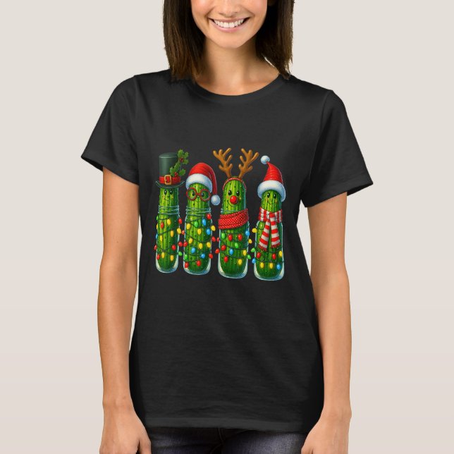 Christmas Pun Ckle Lights Funny Vegetable Holiday  T-Shirt (Front)