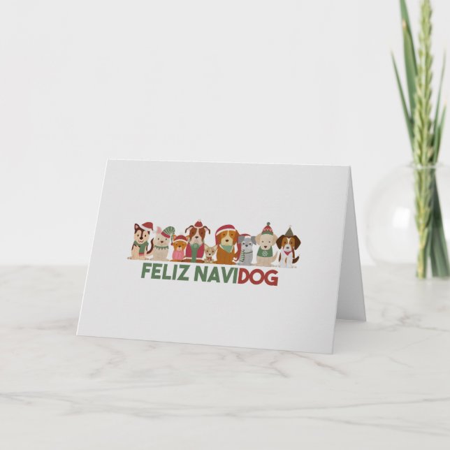 Christmas Pun: Feliz Navidog Card (Front)
