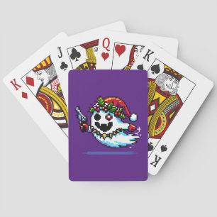 Christmas Punk Ghost - Edgy Pixel Art Playing Cards