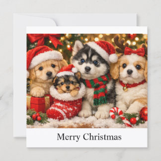 Christmas Puppies Holiday Card