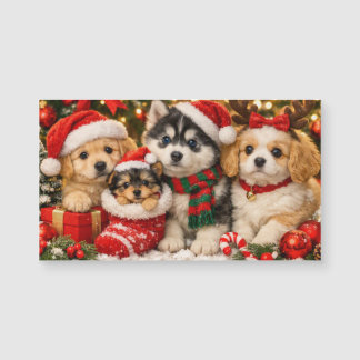 Christmas Puppies Magnet