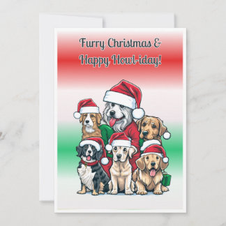 Christmas puppies, Printable Holiday Card
