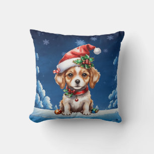 Christmas puppy cushion