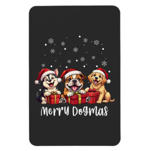 Christmas Puppy Dogs Merry Dogmas Magnet