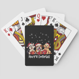 Christmas Puppy Dogs Merry Dogmas Playing Cards