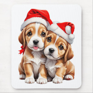 Christmas Puppy Dogs Mouse Pad