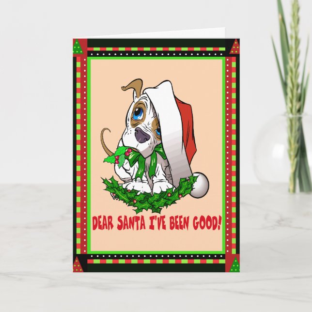 Christmas Puppy Greetings Card (Front)