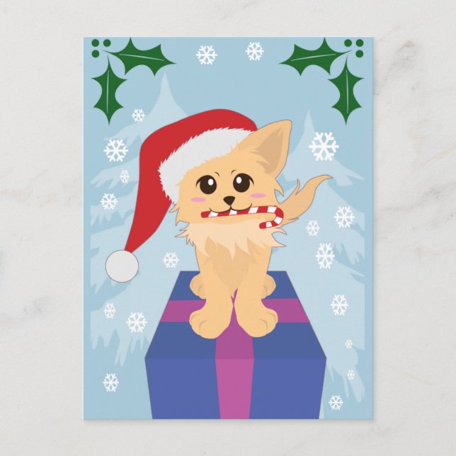 Christmas Puppy Holiday Postcard (Front)