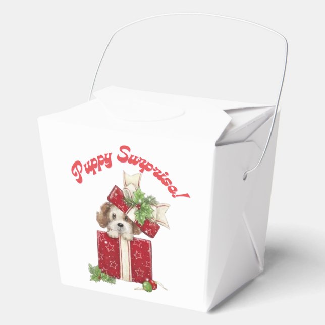 Christmas Puppy in Gift Box Holiday Surprise (Front)