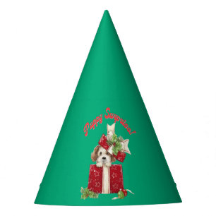 Christmas Puppy in Gift Box Holiday Surprise Party Hat