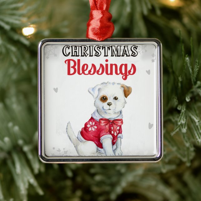 Christmas Puppy Metal Tree Decoration (Tree)