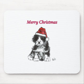 Christmas puppy mouse pad