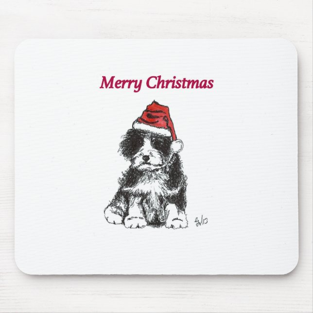Christmas puppy mouse pad (Front)