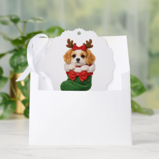 Christmas Puppy Winter Knit Tree Decoration Card