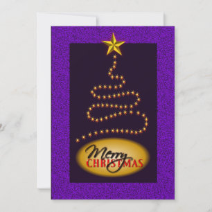 Christmas Purple and Gold Party Invitation Invite