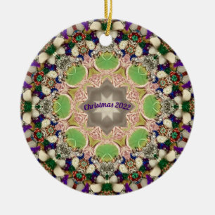 CHRISTMAS Purple Blue Green 2022 Ceramic Tree Decoration