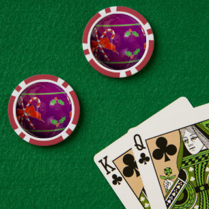 Christmas purple bulb poker chips