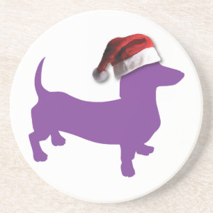 Christmas Purple Dachshund Coaster