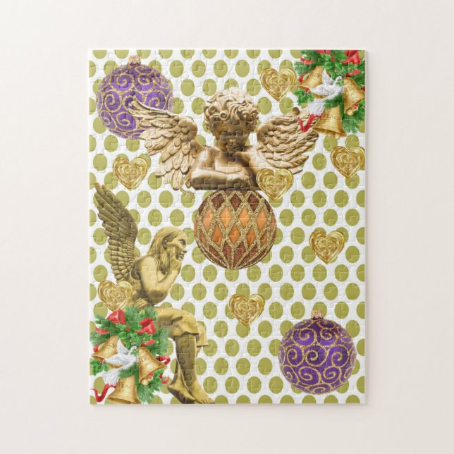 Christmas Puzzle Gold Angel (Vertical)