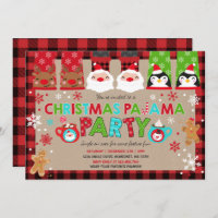 Christmas Pyjamas Party Invitation Holiday Pyjamas