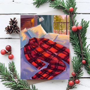 Christmas Pyjamas Red Plaid Holiday Postcard
