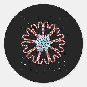 Christmas Pyjamas Snow Snowflake Xmas Gift Candy C Classic Round Sticker