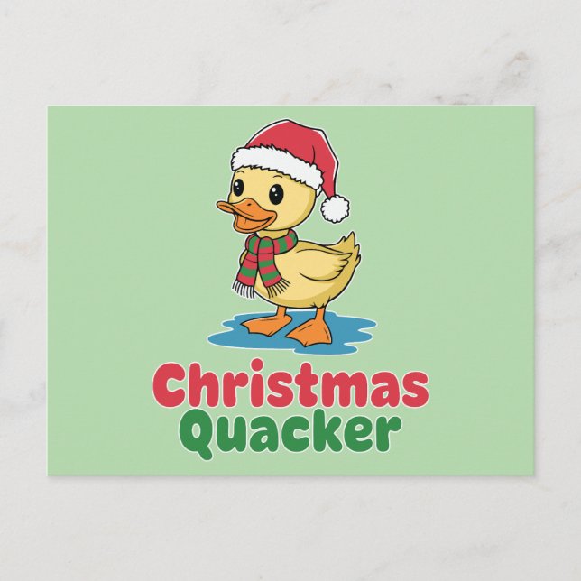 Christmas Quacker Holiday Postcard (Front)