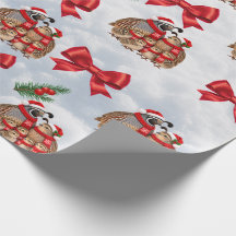 Christmas Quail Family Wrapping Paper