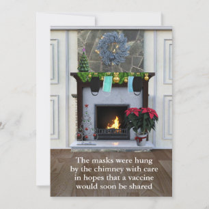 Christmas Quarantine Masks Chimney Funny Holiday Card