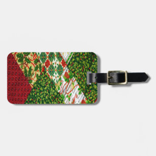 Christmas Quilt Background Luggage Tag