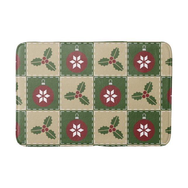 Christmas Quilt Bath Mat (Front)