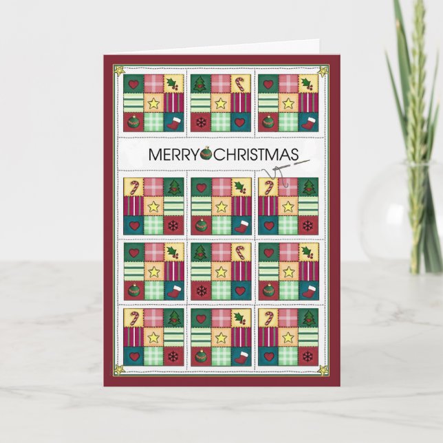 Christmas Quilt Christmas Card (Front)