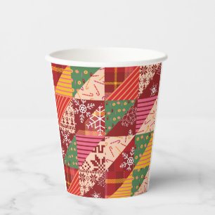 Christmas Quilt Paper Cups