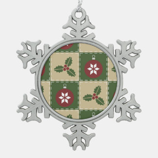 Christmas Quilt Pewter Ornament