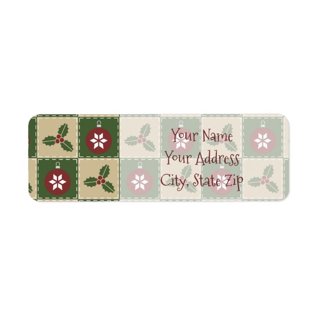 Christmas Quilt Return Address Label (Front)