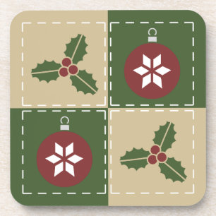 Christmas Quilt Square Coaster